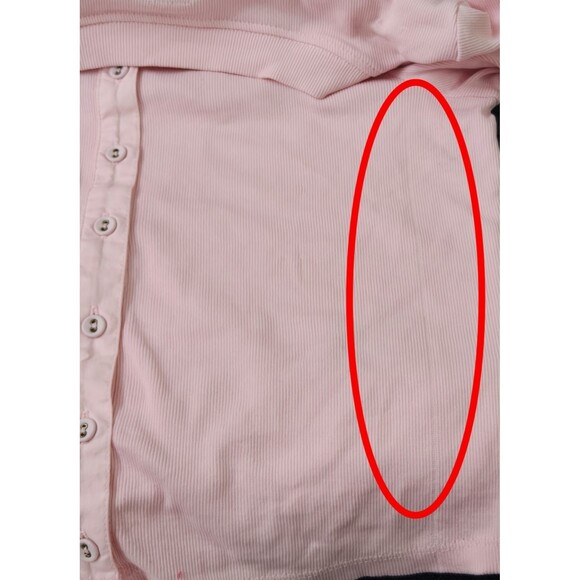 Free People Free-Est Ribbed Blouse Top Buttondown Boat Neck Pink M NWD 281437 - Picture 6 of 7